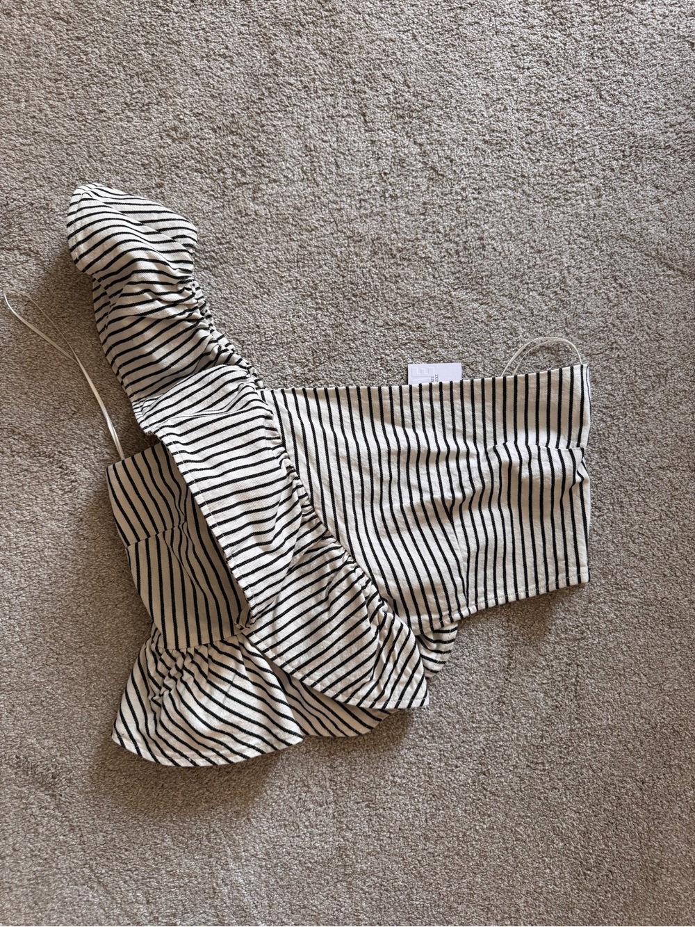 NWT Future Collective one shoulder ruffle top L